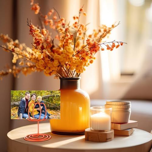 Rtteri 30 Pcs Orange Pumpkin Picture Holders 2 Inch Fall Table Number