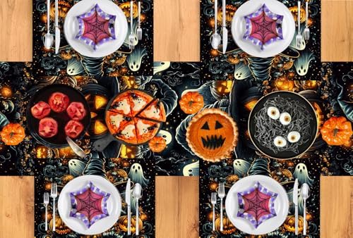Pumpkin Placemats Set of 4 Halloween Decoration for Home Decor