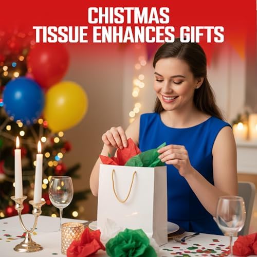 Iconikal 75 Sheets Christmas Tissue Paper Assortment 20 x 20 ES 25 of Each:
