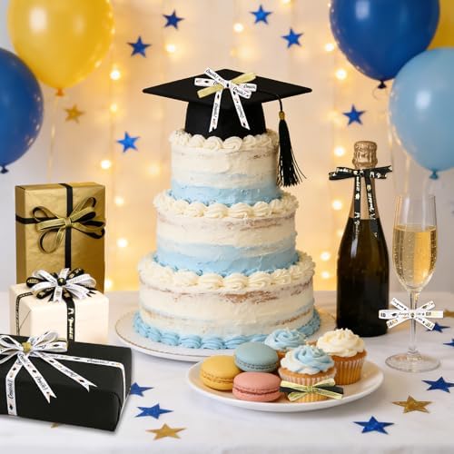 DECYOOL Graduation Ribbon 3/8" Wide 60 Yards Congrats Grad Grosgrain Ribbon