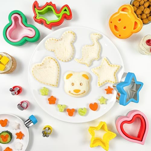 Sandwich Cutter and Sealer, Sandwich Cutter for Kids 5 PCS（BIG）, Decruster Sandwich Maker, Great for Lunchbox and Bento Box - Boys and Girls Kids Lunch