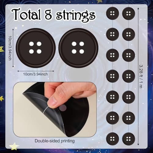 Xinnun 8 Pcs Button Birthday Party Decorations Button Eye Garland Banners
