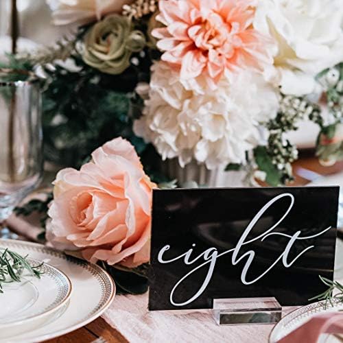 20 Pack 2" Clear Acrylic Sign Holder- 1/8" (3mm) Slot Clear Sign Stand for Display Table Numbers Wedding Signage, Perfect to Hold up 1/8" Thick Acrylic Sheets Table Signs