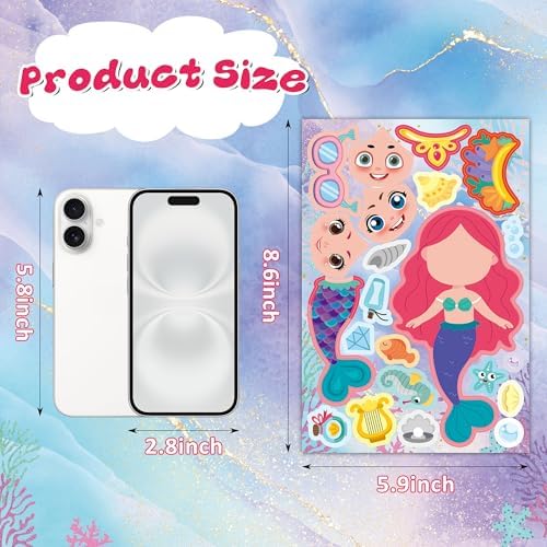 Mermaid Stickers 48 Sheets Mermaid Party Favors Girls Kids Toddlers