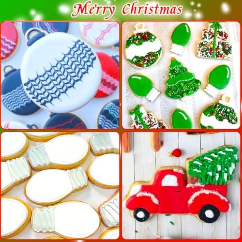 Christmas Ornament Cookie Cutters 4Pcs for Baking Decorating