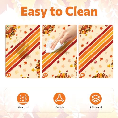 Childom 3 Pack Thanksgiving Tablecloth,Thanksgiving Decorations 54x108 Inch Disposable Plastic Tablecloth,Fall Turkey Table Cover for Home Dinner Table Decor Picnic Birthday Party Supplies