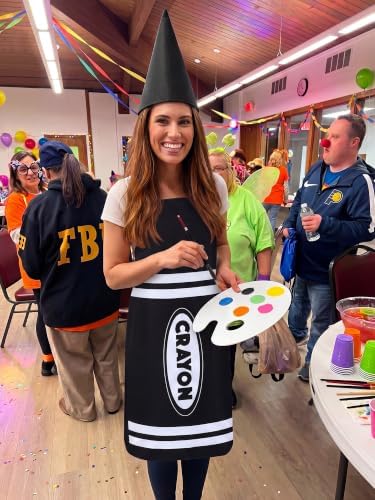 Teenyyou Crayon Costume with Apron and Cone Hat Adult