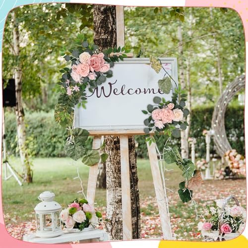 2 Pcs Wedding Arch Decorations, Wedding Arch Flowers Swag