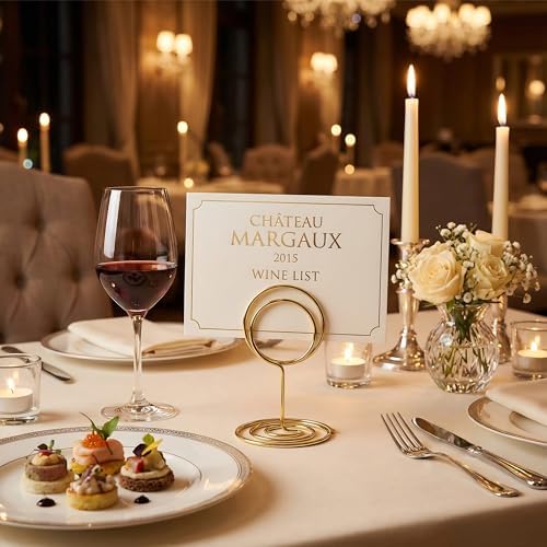 warmtree 26 Pieces Gold Table Number Holders - Place Card Holders & Table Number Stands for Wedding Decor, Centerpieces for Tables, Multi-Use Card Holders for Parties/Birthdays/Restaurants