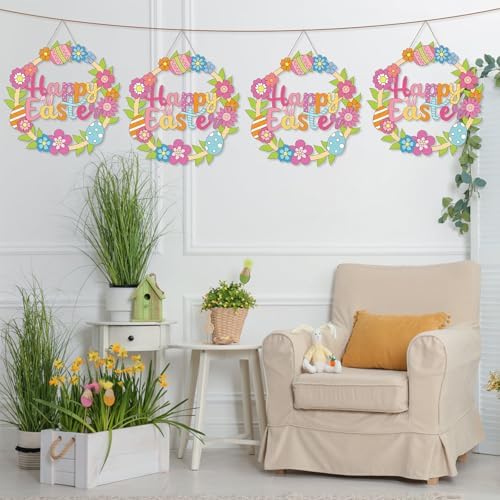 Sereliy 24 Pcs Easter Coloring Wreath Crafts, Color Your Own Easter Crafts, DIY Paper Eggs Wreath for Home Activities Games. (Egg.24PCS)