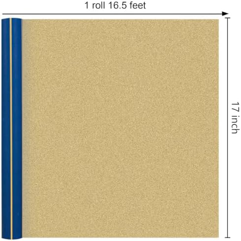 MAYPLUSS Navy Blue Gift Wrapping Paper Roll, 17IN X 16.5FT Gold Stripd Wrap