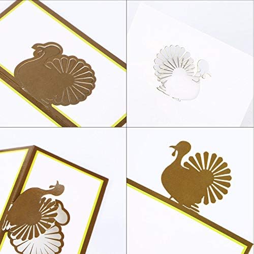 Outus 25 Pcs Thanksgiving Place Cards 4 x 2 Inch Fall Table Name Cards