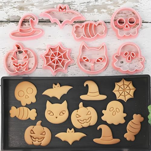 8Pcs Halloween Cookie Cutters - Bat Cookie Cutter for Halloween Decoration