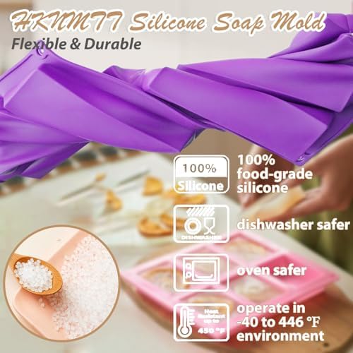 HKNMTT 3Pcs Rectangle Soap Molds 6-Cavity Silicone Mold for Handmade Craft