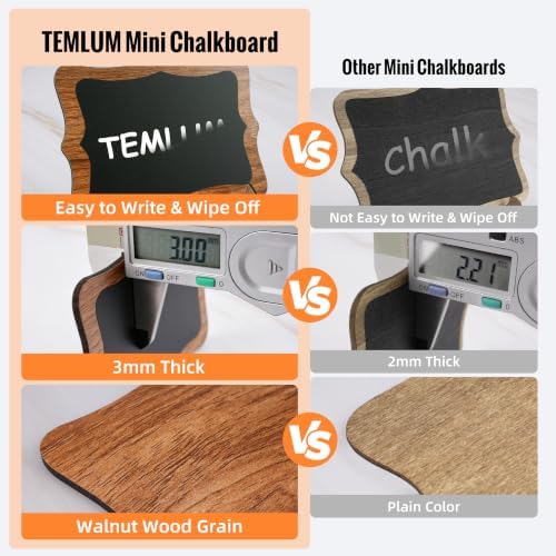 Temlum 15pcs Mini Chalkboard Sign, 2.9″x3.9″ Small Chalkboards, Wavy Shaped