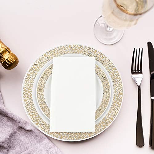 Vplus 400 Pack Paper Napkins, Soft Disposable Dinner Napkins, 3 Ply, White