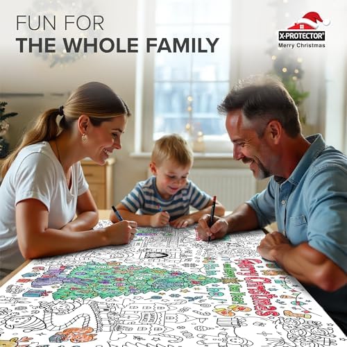 X-Protector Giant Christmas Coloring Poster - 75"x30" Large Coloring Sheets