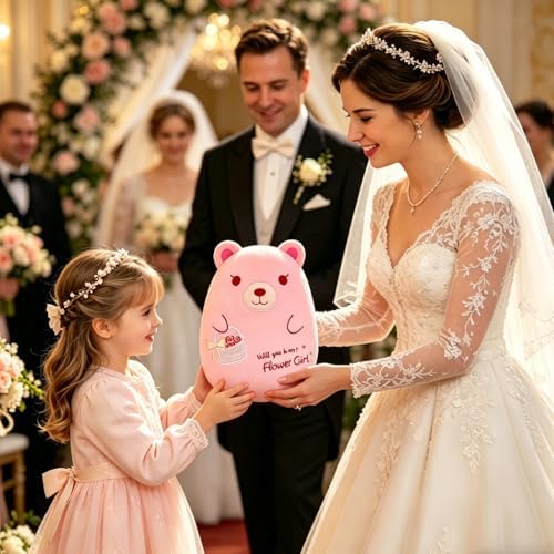 Flower Girl Teddy Bear Stuffed Animal,Will You Be My Flower Girl