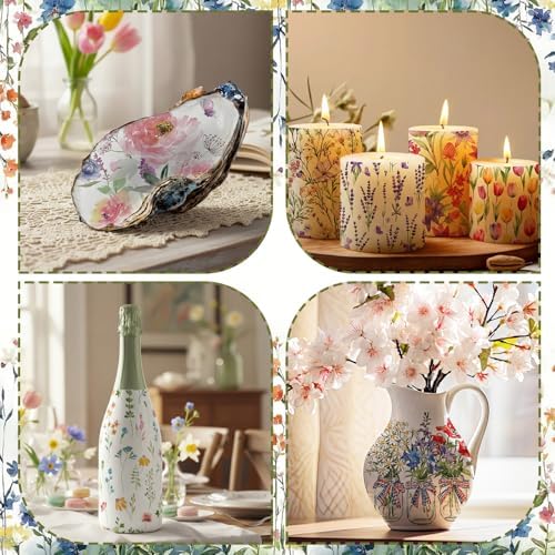 Gueevin 45 Pack Floral Decoupage Napkins Botanical Craft Paper for DIY