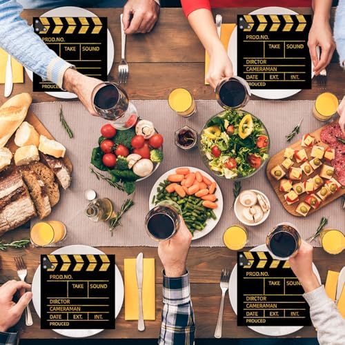 50 Pcs Movie Night Paper Napkins 6.5 x 6.5 Inches, Movie Theme Disposable Luncheon Dinner Party Napkins Cocktail Napkin for Film Action Lights Camera Popcorn Birthday Party Decorations (Movie Night)