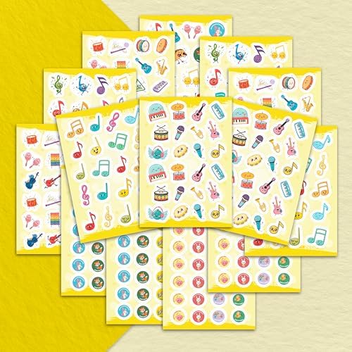 Small Music Stickers, Cute Music Note Stickers for Water Bottles, Laptop, Scrapbooking, Musical Decals Waterproof - Funny Musical Gifts for Men & Women