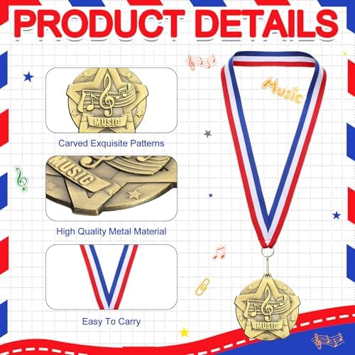 Quelay 30 Pcs 2 Inches Award Medals Bulk Medals Bulk with Neck Ribbons Metal Trophy Award Prize Gift for Tournaments, Competitions, Party, Kids and Adults