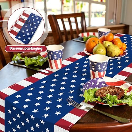 4th of July Table Runner, 14 x 84 Inch 4th of July Decoration for Table