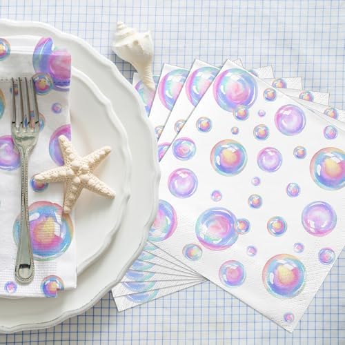 Bubbles Paper Napkins - 50Pcs, 2Ply, 6.5 × 6.5 Inches