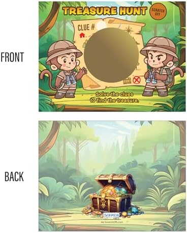 My Scratch Offs Jungle Treasure Scavenger Hunt Map Make Your Own Scratch Off Cards 20 Cards and 20 Stickers