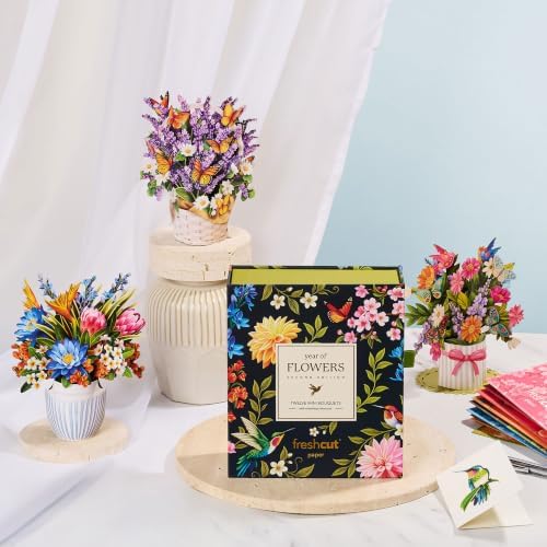 Freshcut Paper Year of Flowers Boxed Set of 12, 2nd Edition