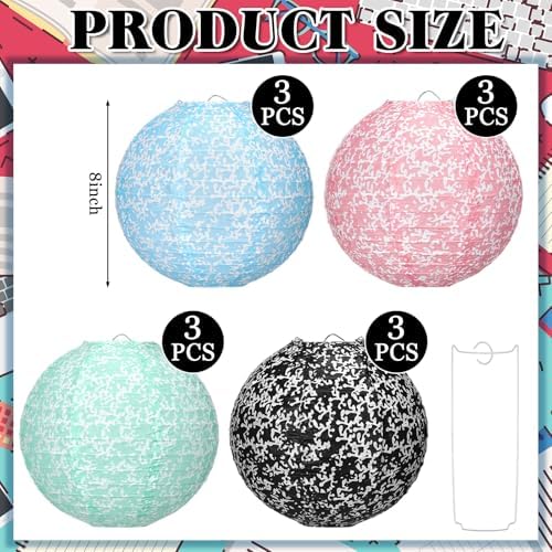 Baquler 12 Pcs Composition Notebook Hanging Lanterns Decorations, Pastel