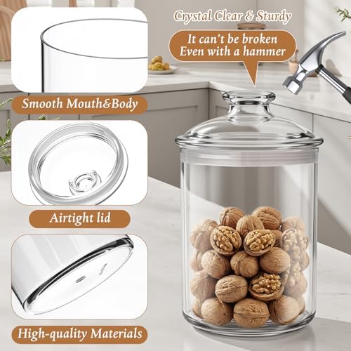 Suclain 4 Pack Acrylic Cookie Candy Jar with Lid, 14oz,24oz,34oz,50oz