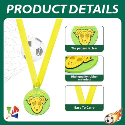 AmazingSpark 60 Pcs Goat Award Medals, 2 Inch Rubber Medals Bulk Winner Encourage Team Participation for Kids Adults Trophy Award Prize Gift Competitions Graduation Party
