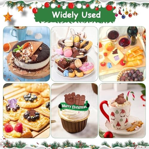 2pcs Christmas Silicone Molds Fondant Chocolate Christmas Molds