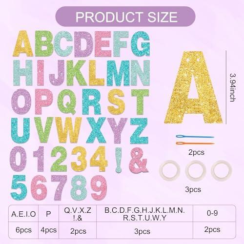 BEISHIDA Glitter Macaron 116 PCS A-Z DIY Letter Custom Banner Party Decor