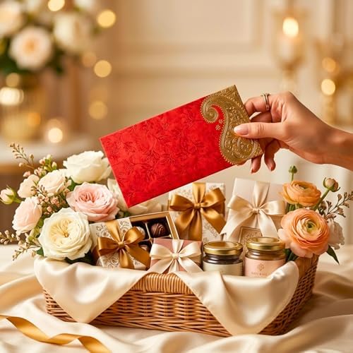 LoveNspire Money Envelopes (7 x 3 Inch) Decorative Golden Paisley Pattern Shagun Lifafa for Indian Wedding, Birthday | Cash Gift Holder & Home Savings Organizer Pack of 100