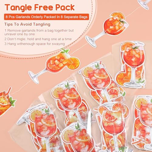 Xinnun 8 Pcs Sunset Party Decorations Tequila Sunrise Banners Garlands