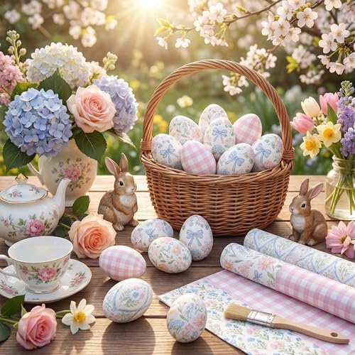 Yexiya 36 Sheet 6 Style Pastel Floral Paper Napkins for Decoupage
