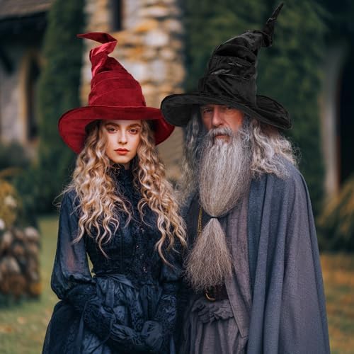 Ibeauti Witch Hat Women Large Ruched Halloween Witch Hat Costume Accessory for Party