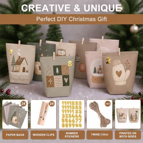 Yinsun Advent Calendar 2026, 24 Christmas Empty Calendars to Fill