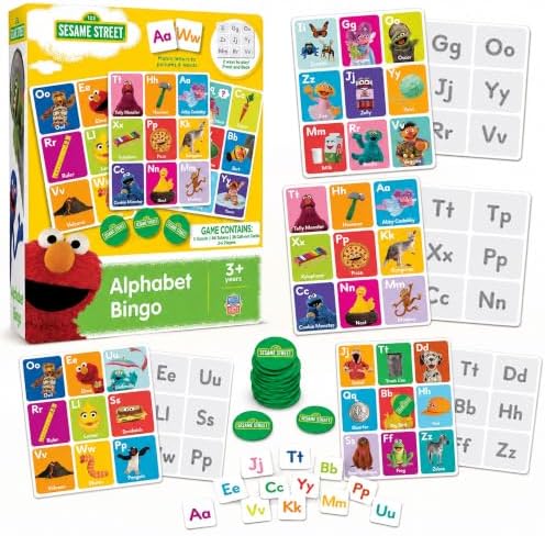 Masterpieces Sesame Street Alphabet Bingo - Educational Preschool Bingo Game - Age 3+
