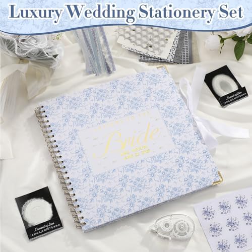 Humyoun Letters to Bride Scrapbook,12 X 12 Inch,Floral,Blue