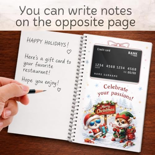 Christmas Gift Card Book for Teens, Santa Merry Christmas Gift Card Holder