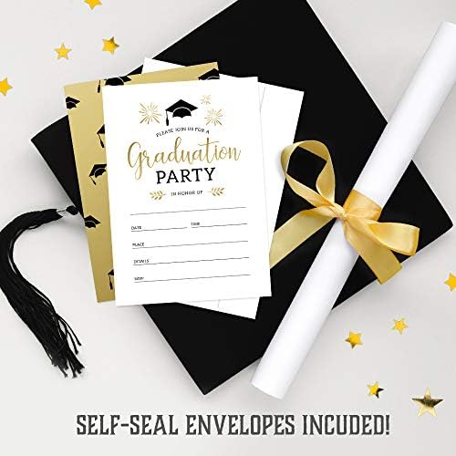 Hat Acrobat 2026 Graduation Party Invitations with Envelopes Graduation Party Announcement Cards for High School or College, 25 Pack (25)