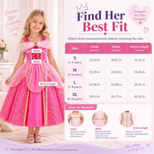 Meland Light Up Princess Dress for Girls Ages 3-10, Halloween Costume Party