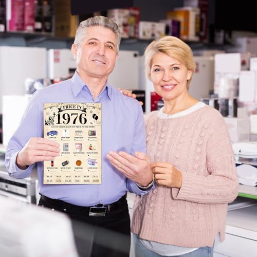 70Pcs 50th Birthday Party Games Born In 1976 Fun 1976 Trivia Music Slang Books Game Double-Sided Game Cards Vintage 50th Birthday Party Supplies for 50 Year Old Activity Anniversary Class Reunion
