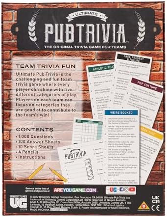 Ultimate Pub Trivia Party Game, Bar-Style Quiz for Adults, Ages 12+