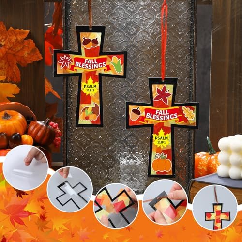 Chiisong 24 Sets Fall Blessings Crafts Fall Harvest Religious Crafts