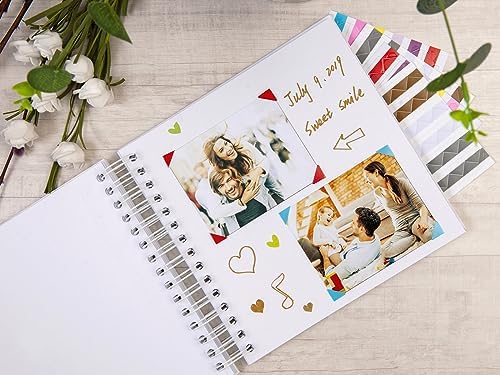 potricher 8 x 8 Inch DIY Scrapbook Album 80 Pages with Kraft Paper, White