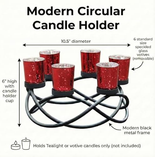 Seraphic Candle Holders for Table Centerpiece Decor, Indoor/Outdoor, Red